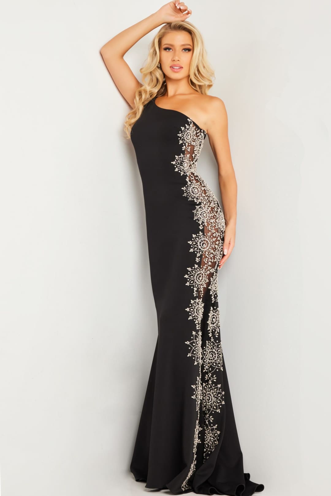 Jersey Fitted One Shoulder Gown by Jovani 22500 - Long Formal Dresses