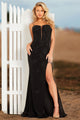 Jersey Fitted Sleeveless Slit Gown by Jovani 37624 - 00 / Black - Long Formal Dresses