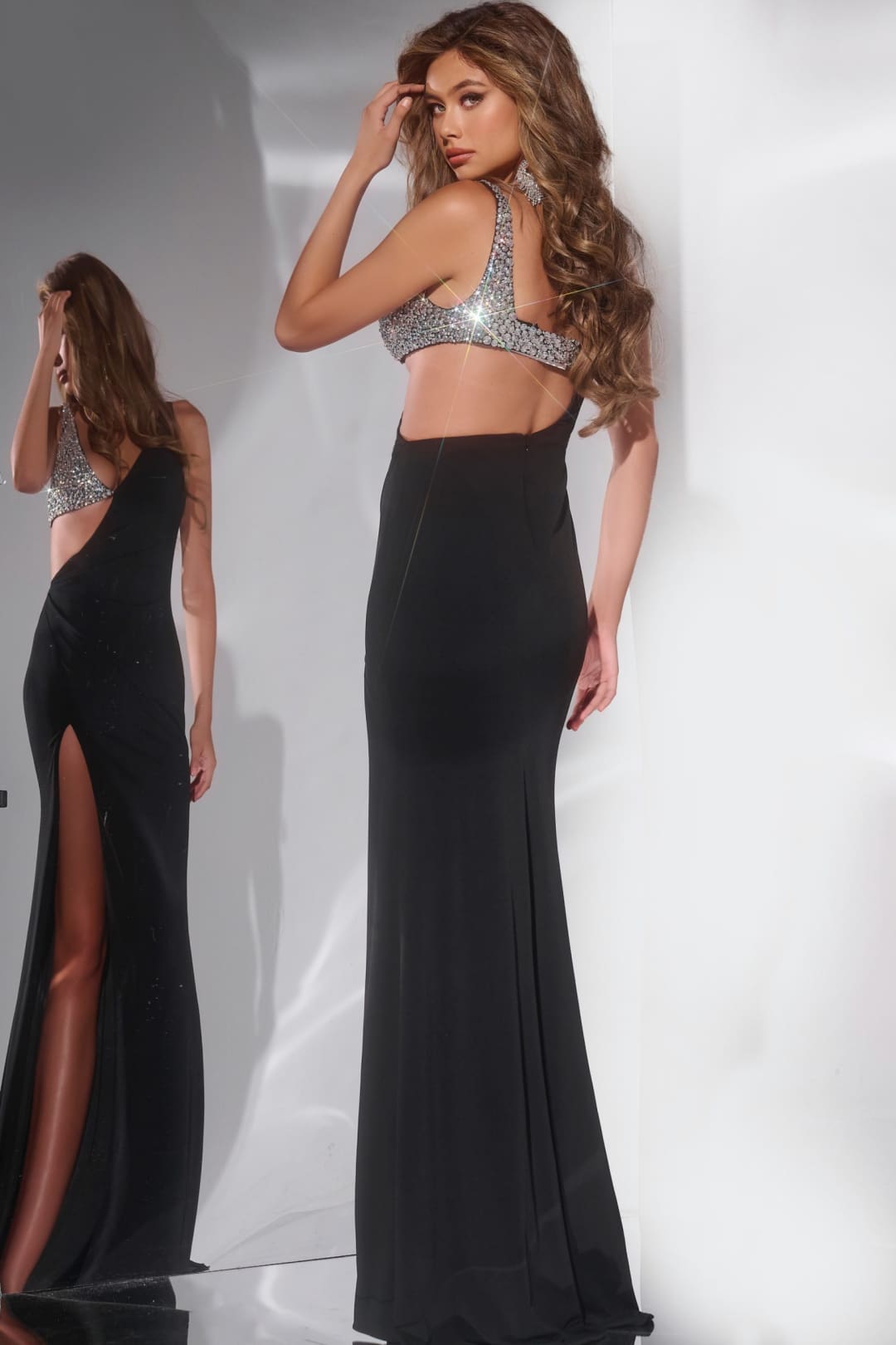 Jersey Fitted Sleeveless Slit Gown by Jovani 42816 - Long Formal Dresses