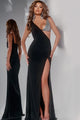Jersey Fitted Sleeveless Slit Gown by Jovani 42816 - 00 / Black - Long Formal Dresses