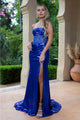 Jersey Sleeveless Slit Gown by Elizabeth K GL3600 - XS / Royal Blue - Long Formal Dresses