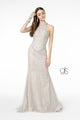Jeweled High-Neck Glitter Trumpet Dress by Elizabeth K GL1841 - XS / Light Silver - Long Formal Dresses