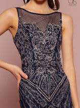 Jeweled Lace Illusion Mermaid Dress by GLS Gloria GL2685