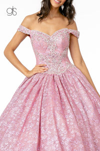 Jeweled Off the Shoulder Ball Gown by Elizabeth K GL1821 - Quinceanera Dresses