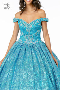 Jeweled Off the Shoulder Ball Gown by Elizabeth K GL1821 - Quinceanera Dresses