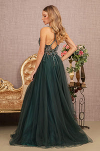 Jeweled Sleeveless A-line Slit Gown by GLS Gloria GL3137 - Long Formal Dresses