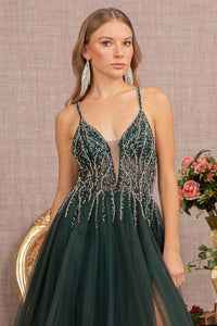 Jeweled Sleeveless A-line Slit Gown by GLS Gloria GL3137 - Long Formal Dresses