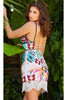 Jovani 000200 Multi Color Fitted Fringe Short Beaded Hoco Dress