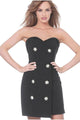 Jovani 00411 Strapless Sweetheart Short Graduation Dress - BLACK / 00