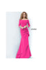 Jovani - 00446 Off Shoulder Drape Crepe Mermaid Dress - Prom