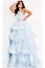 Jovani 00461 A-Line Dress with Embellished Halter and Tiered Design - Prom