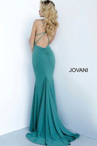 Jovani 00512 Plunging V-neck Strappy Prom Evening Gown