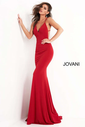Jovani 00512 Plunging V-Neck Long Evening Dress