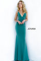 Jovani 00512 Plunging V-neck Strappy Prom Evening Gown - SAGE / 8