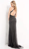 Jovani - 00694 Plunging Neck High Slit Fully Beaded Evening Gown - Prom