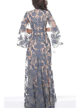 Jovani - 00752 Cape Sleeve Novelty Lace Sheath Gown