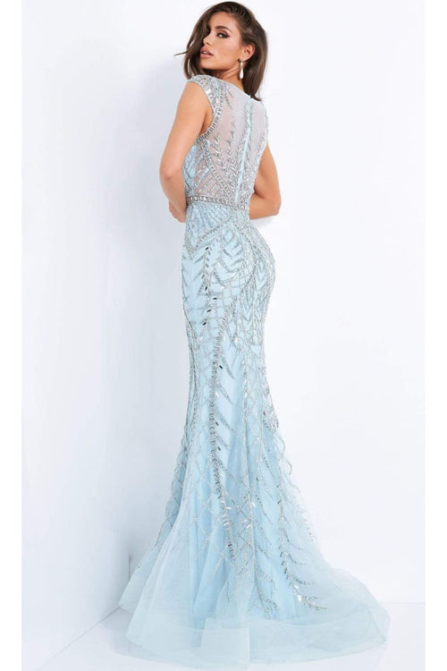 Jovani 02336 Trumpet Dress with Embellished Scoop Neck - Prom