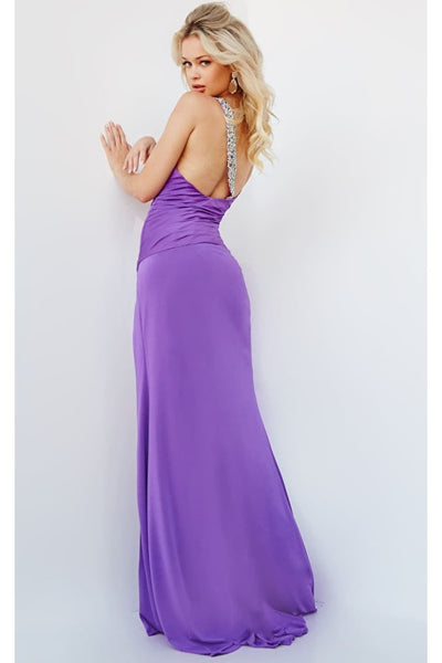 Jovani 02543 Sexy Cutout Bodice One Shoulder Prom Evening Gown With High Slit