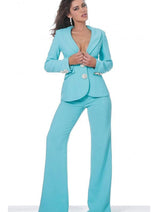 Jovani - 02637 Two Piece Deep V-Neck Pantsuit