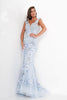 Jovani 02773 Plunging V-Neck Dress with Floral Appliques - Prom