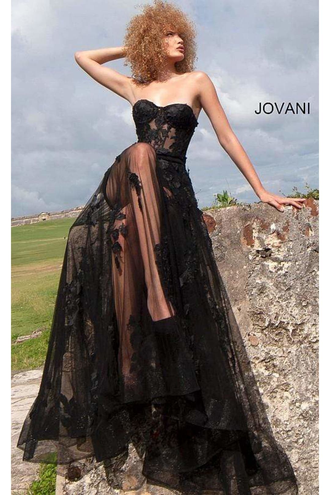 Jovani Black Lace Prom Dress