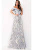 Jovani 02921 - A-Line Gown with Short Sleeve Tiered Bodice - Prom