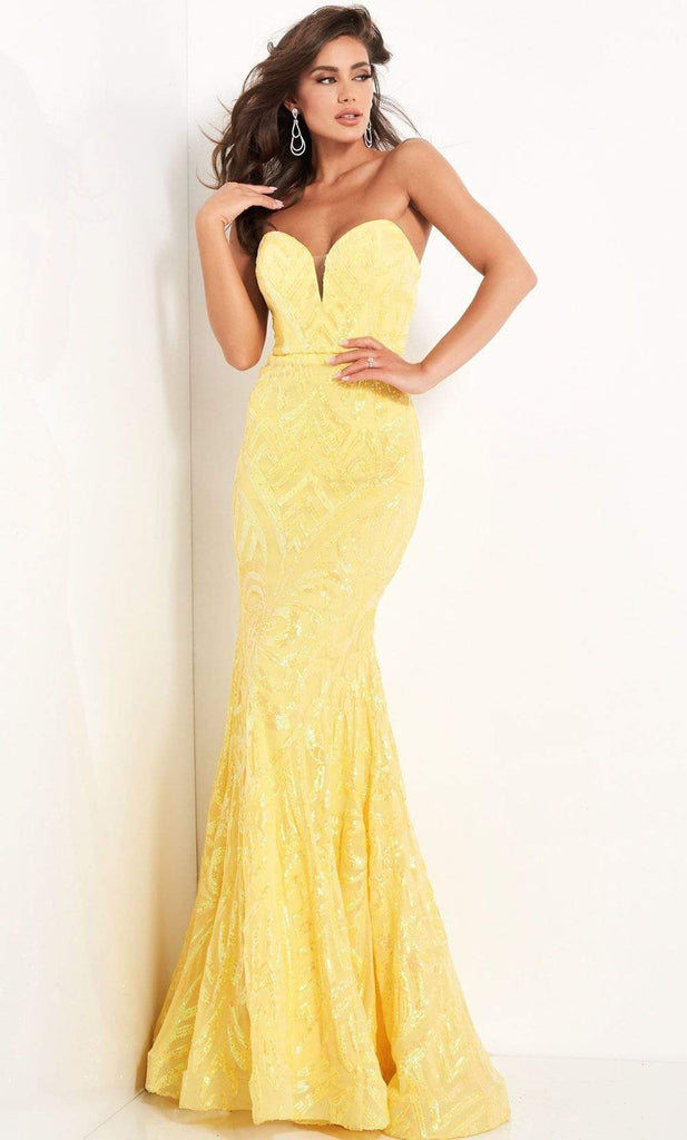 Jovani 03445 - Strapless Plunging Sweetheart Sequin Gown - Prom