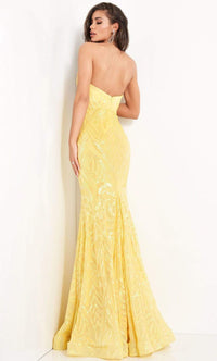 Jovani 03445 - Strapless Plunging Sweetheart Sequin Gown - Prom