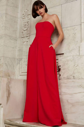 Jovani 03529 Strapless Wide Leg Formal Jumpsuit