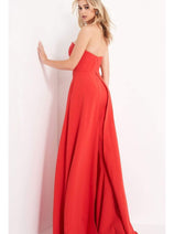 Strapless Wide-Leg Formal Evening Jumpsuit with Overlay - Jovani 03529