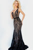 Jovani 03570 Sleeveless V-neck Sequined Prom Mermaid Evening Gown - Dress