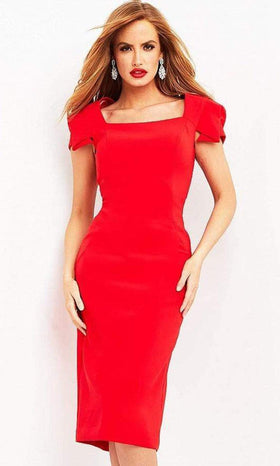 Chic Ivory Midi Dress by Jovani