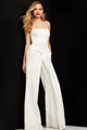 Jovani 03828 - Strapless Straight Neck Wide Leg Evening Jumpsuit - Prom