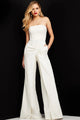Jovani 03828 - Strapless Straight Neck Wide Leg Evening Jumpsuit - Prom