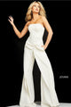 Jovani 03828 - Strapless Straight Neck Wide Leg Evening Jumpsuit - Prom