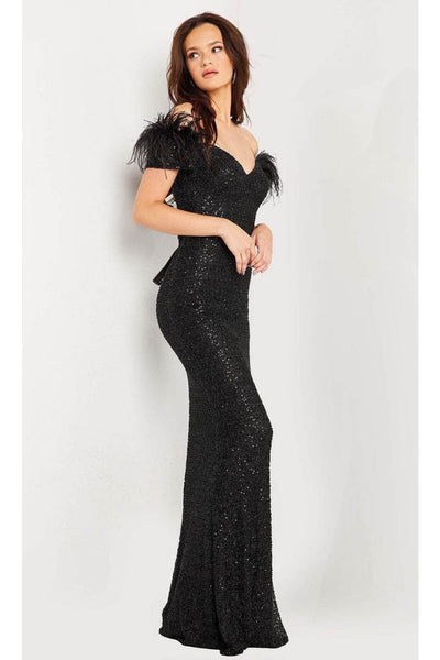Jovani - 03936 Sequined Long Sleeve Sheath Dress - Prom