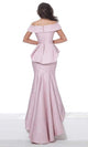 Jovani 03944 - Off-Shoulder Mermaid Gown with High Slit and Jacquard Fabric - Prom