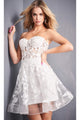 Jovani 04109 Fit and Flare Dress with Floral Appliques and Illusion Corset - Prom