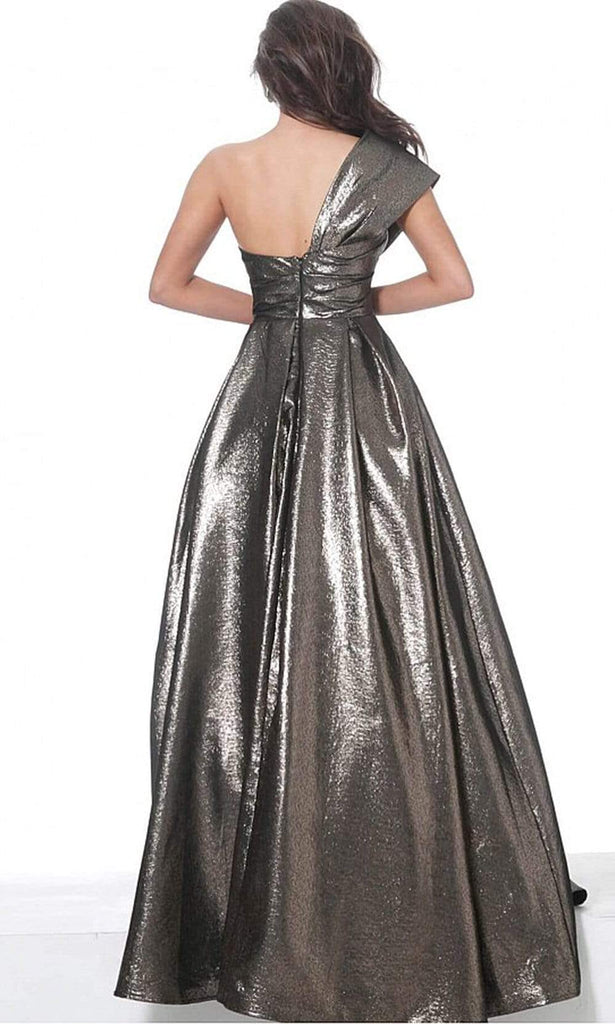 Jovani 04170 - Dazzling Metallic One-Shoulder A-Line Gown - Prom