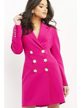 Jovani 04172 Long Sleeve Double-Breasted Form-Fitting Blazer Dress