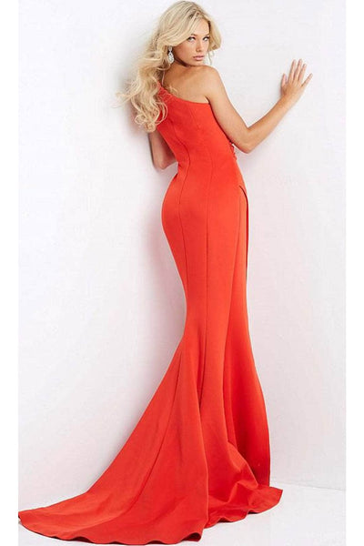 Jovani - 04222 Split One-Shoulder High Leg Slit Evening Gown - Prom
