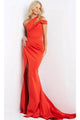 Jovani - 04222 Split One-Shoulder High Leg Slit Evening Gown - Prom