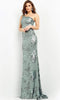 Jovani 04331 - One-Shoulder Fitted Gown with Floral Sequin Embellishments - Prom