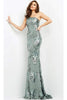 Jovani 04331 - One-Shoulder Fitted Gown with Floral Sequin Embellishments - Prom