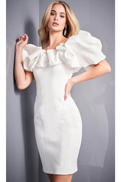 Jovani 04367 - Ruffled Off-Shoulder Fitted Dress - Prom