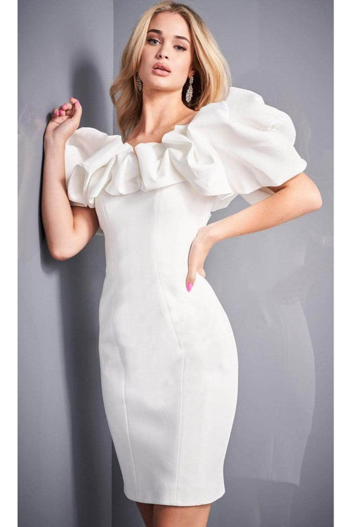 Jovani 04367 - Ruffled Off-Shoulder Fitted Dress - Prom