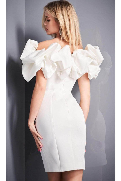 Jovani 04367 - Ruffled Off-Shoulder Fitted Dress - Prom
