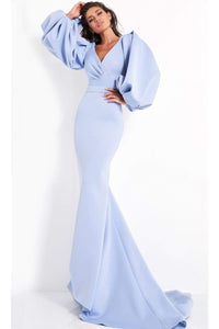 Jovani 04371 - Oversized Bishop Sleeve Mermaid Dress - Prom