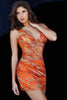 Jovani 04381 Sleeveless Sequin Mini Illusion Prom Dress