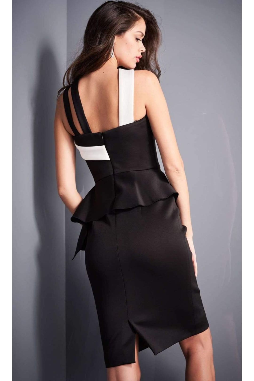 Jovani 04409 - Sleek Strappy Halter Peplum Sheath Dress - Prom